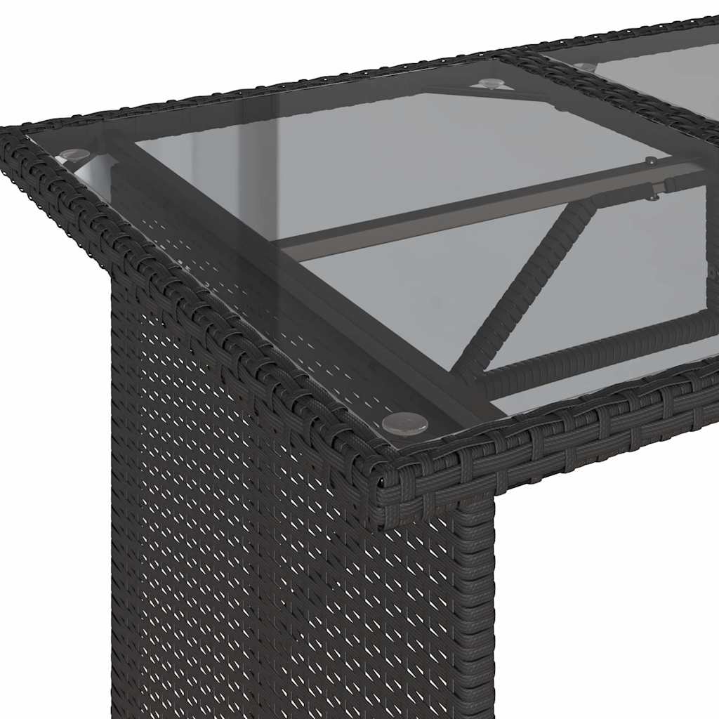 Salon de jardin 6 pcs avec coussins noir résine tressée