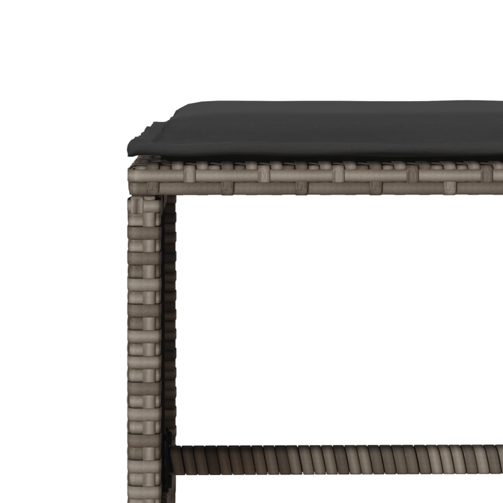 Salon de jardin 6 pcs avec coussins gris résine tressée