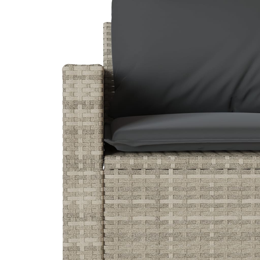 Salon de jardin 6 pcs avec coussins gris clair résine tressée