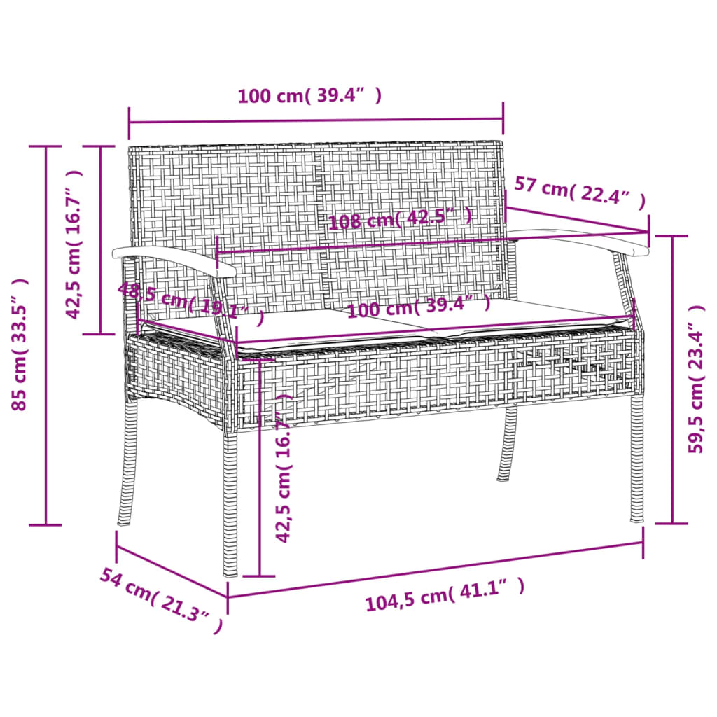 Ensemble à manger de jardin 5 pcs coussins gris résine tressée