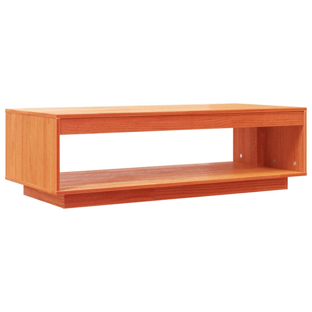 Table basse cire marron 110x50x33,5 cm bois massif de pin - XIOS