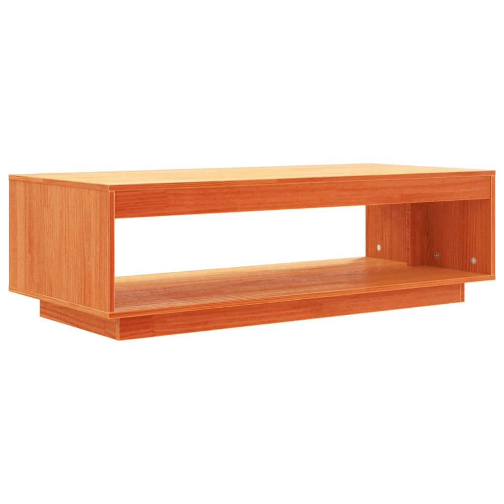 Table basse cire marron 110x50x33,5 cm bois massif de pin - XIOS