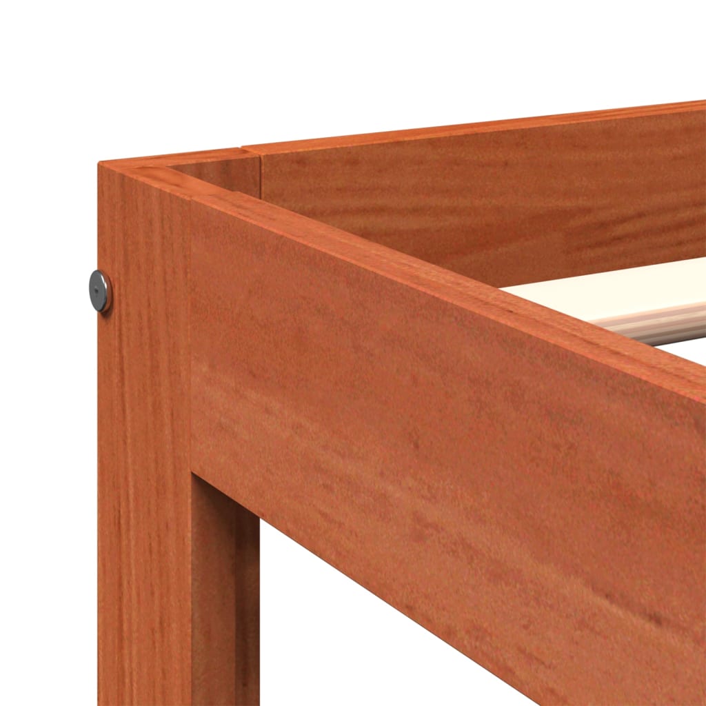 Cadre de lit sans matelas cire marron 140x200cm bois pin massif - XIOS