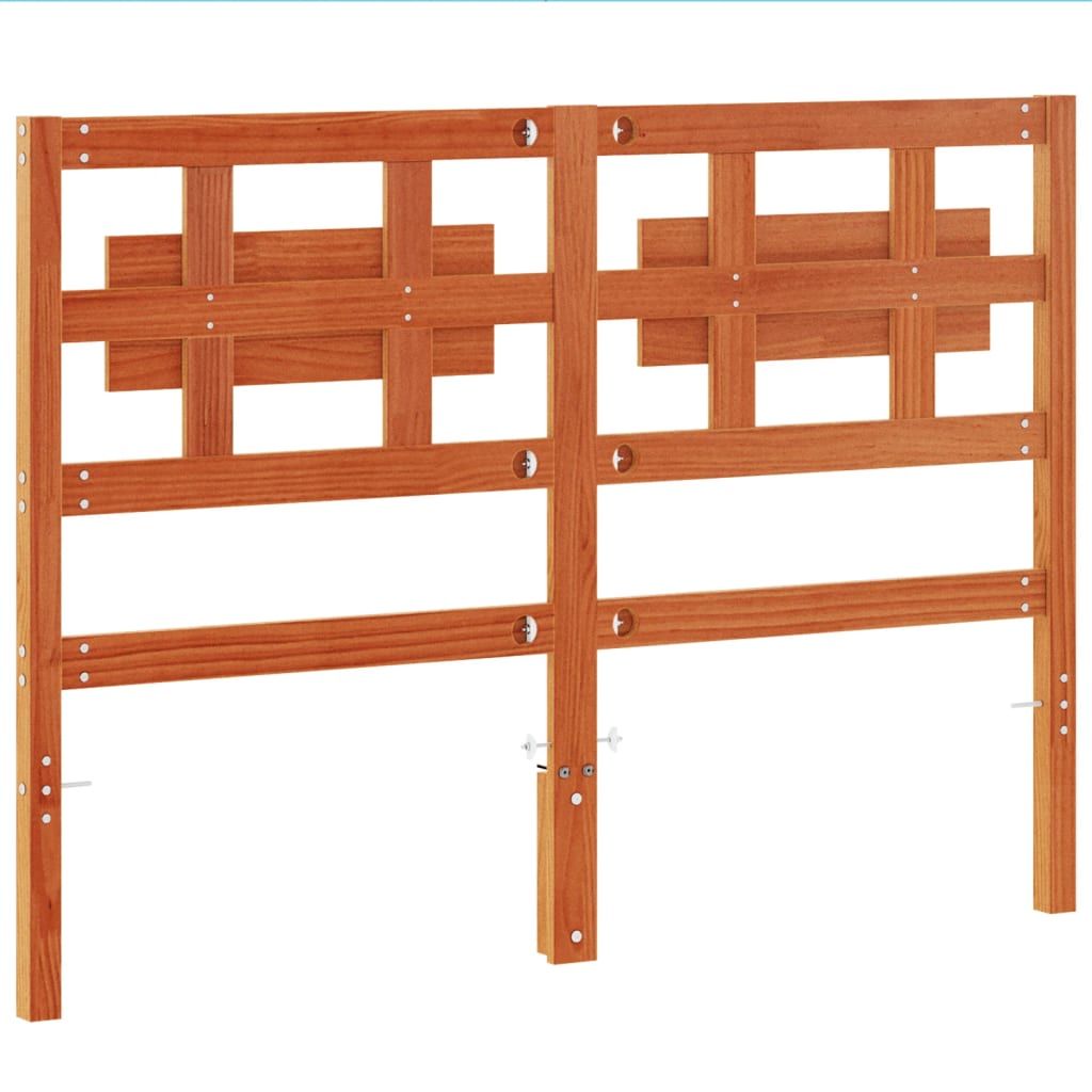 Tête de lit cire marron 135 cm bois massif de pin - XIOS