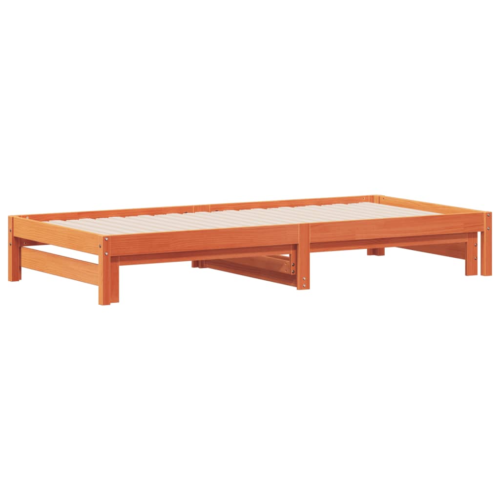 Lit de jour et lit gigogne sans matelas cire marron 80x200 cm - XIOS