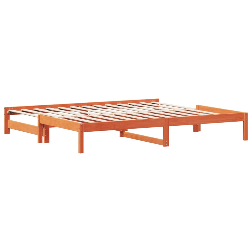 Lit de jour et lit gigogne sans matelas cire marron 80x200 cm - XIOS