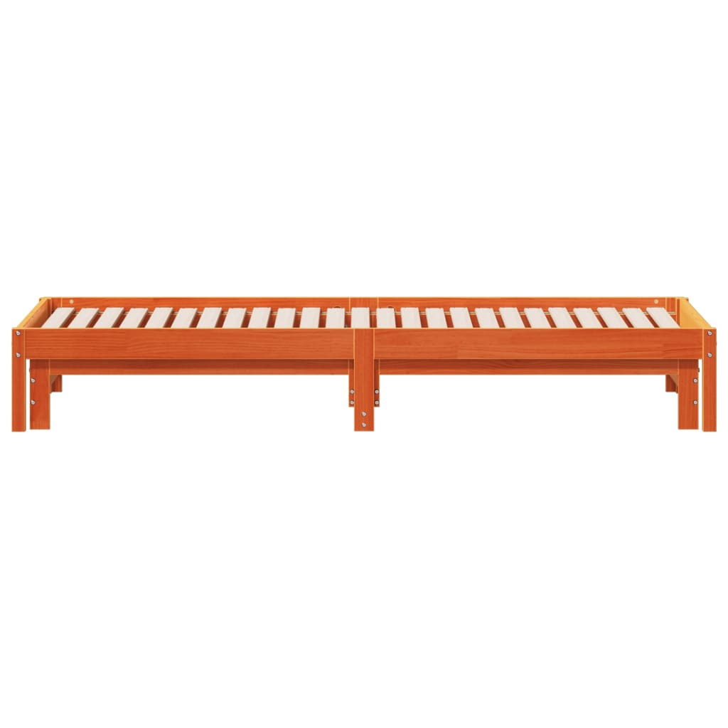 Lit de jour et lit gigogne sans matelas cire marron 80x200 cm - XIOS