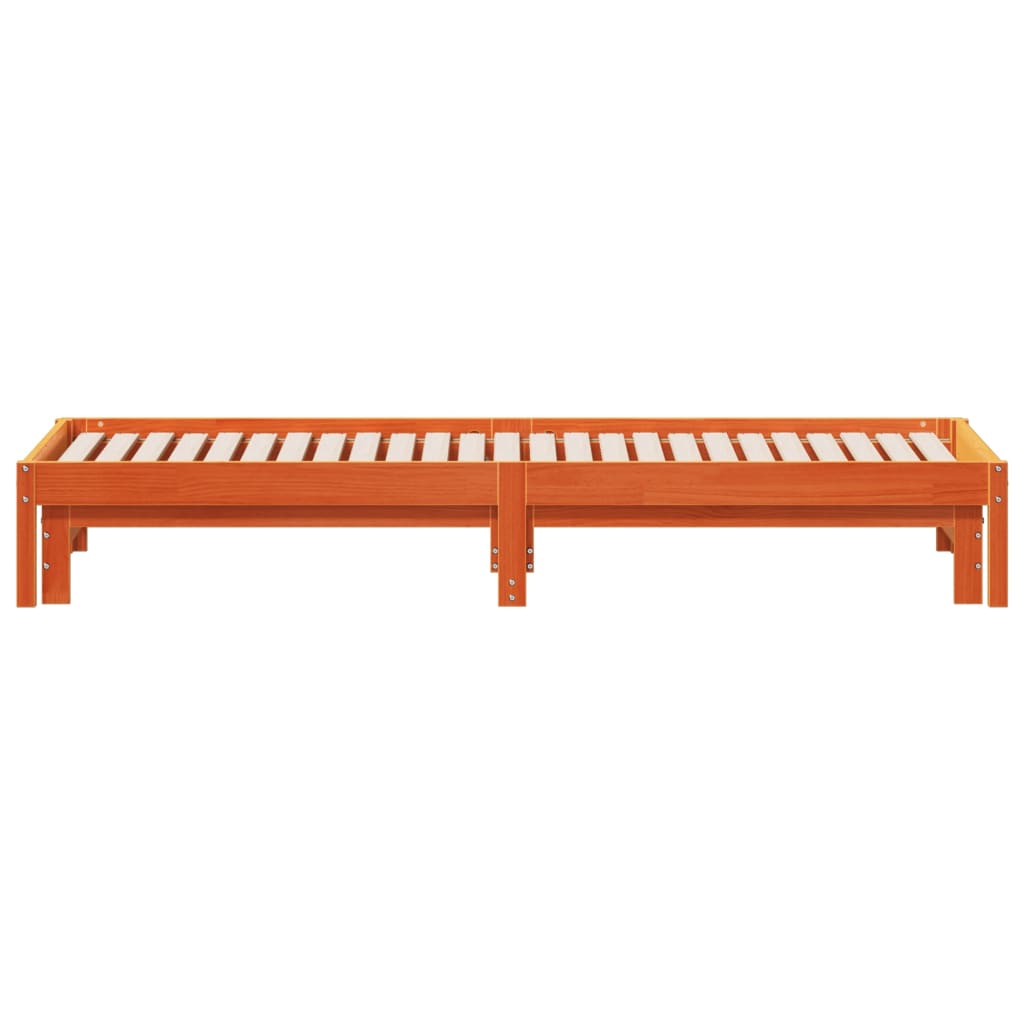 Lit de jour et lit gigogne sans matelas cire marron 90x190 cm - XIOS