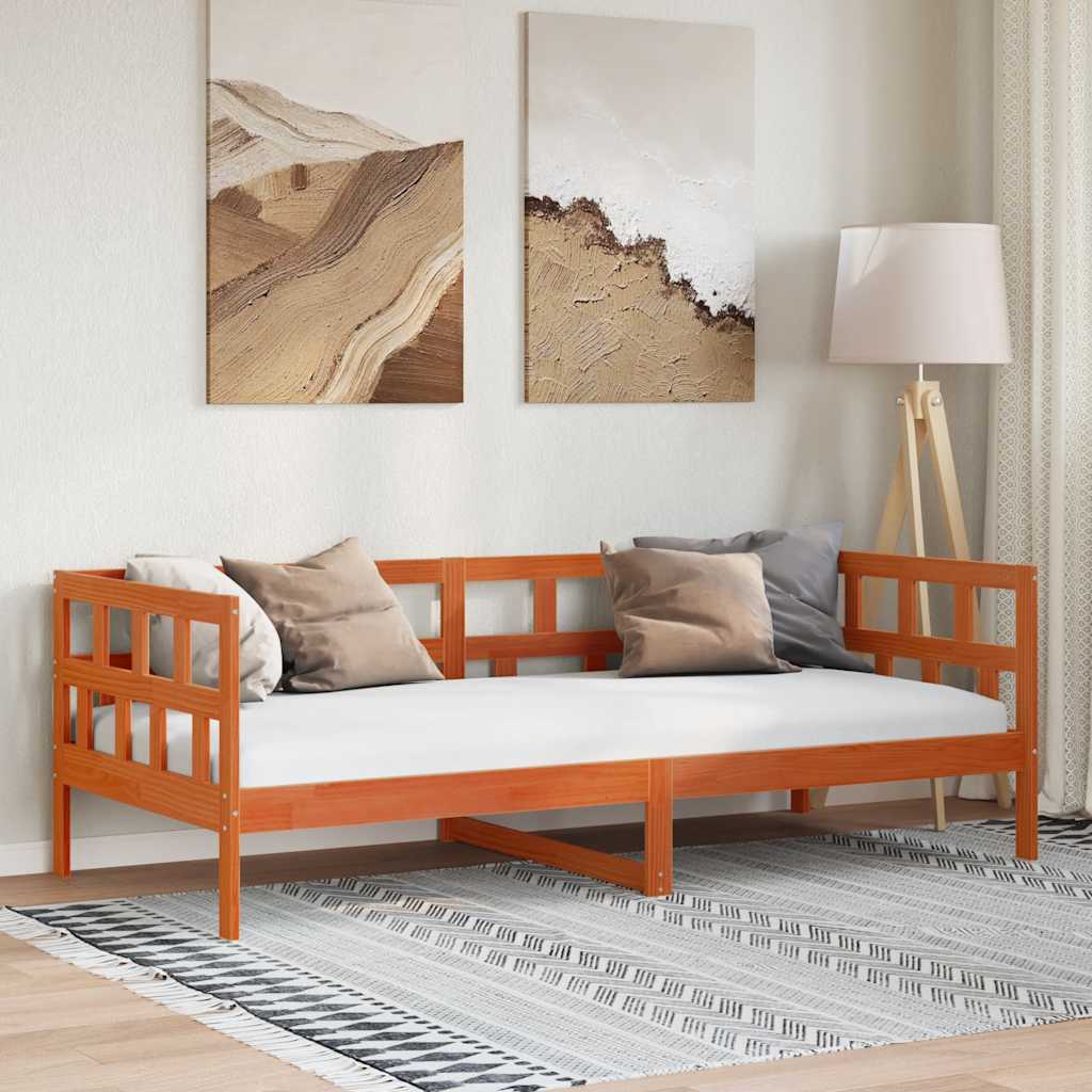 Lit de jour sans matelas cire marron 90x200 cm bois pin massif - XIOS