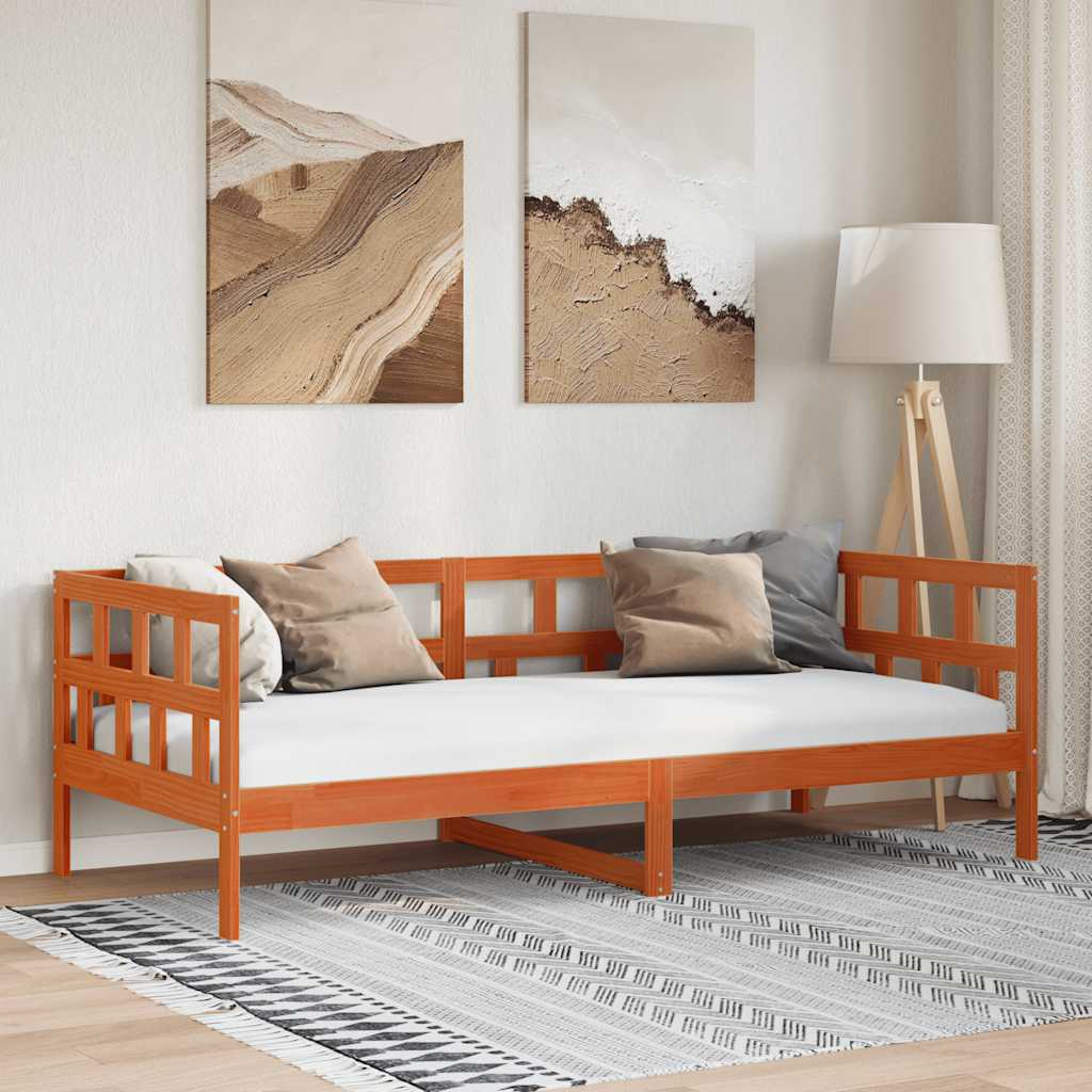 Lit de jour sans matelas cire marron 80x200 cm bois pin massif - XIOS