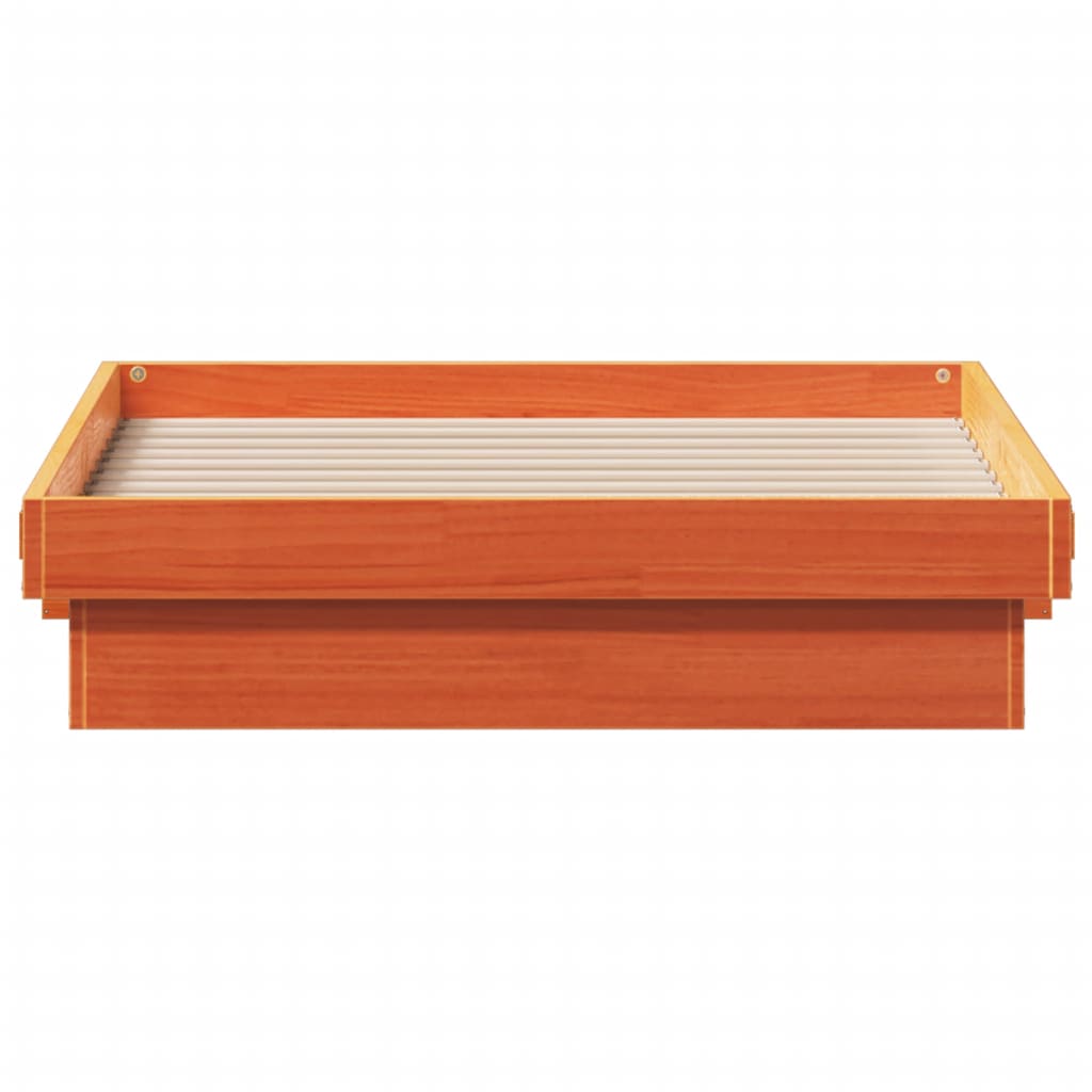 Cadre de lit à LED sans matelas 90x200 cm bois massif - XIOS