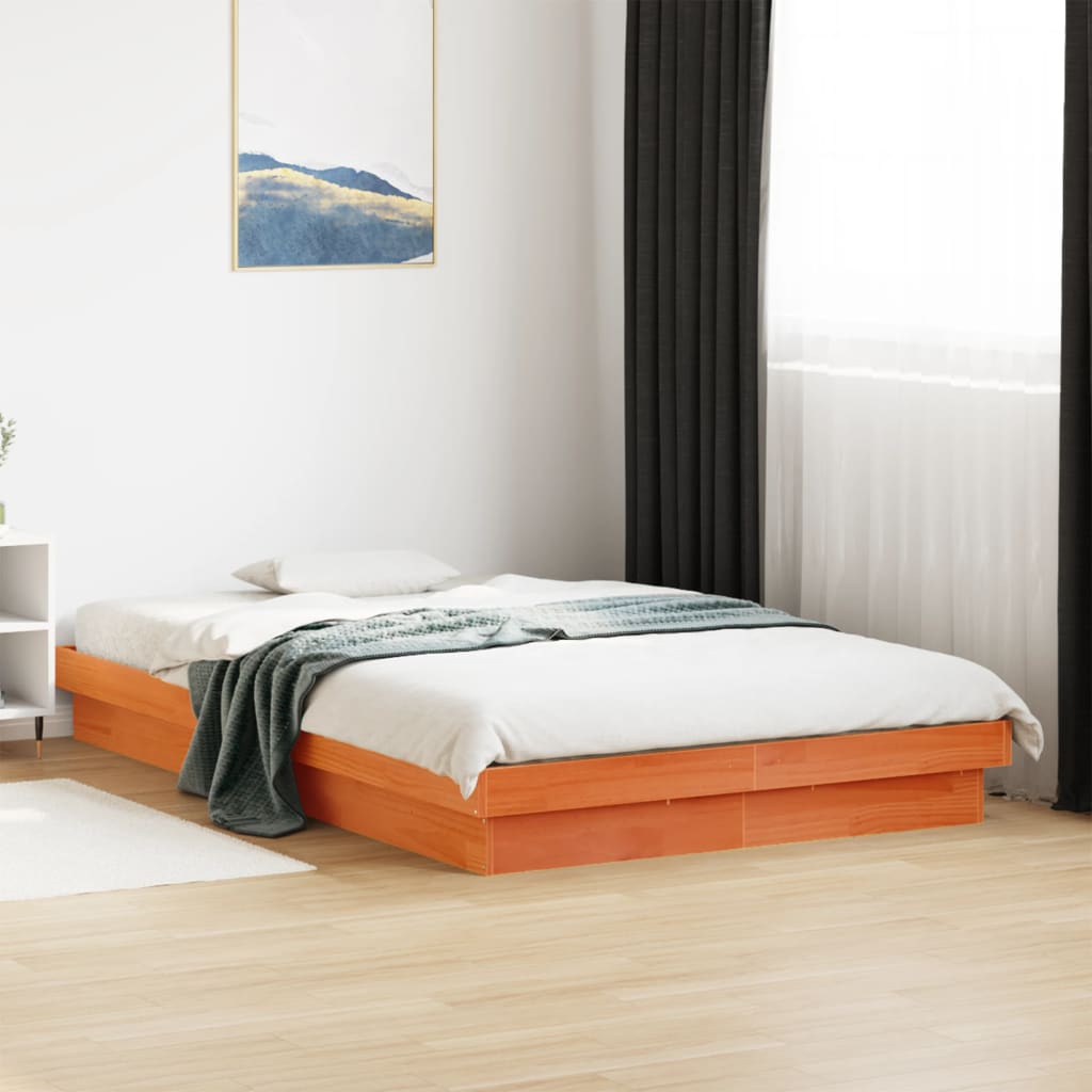 Cadre de lit à LED sans matelas 120x200 cm bois massif - XIOS