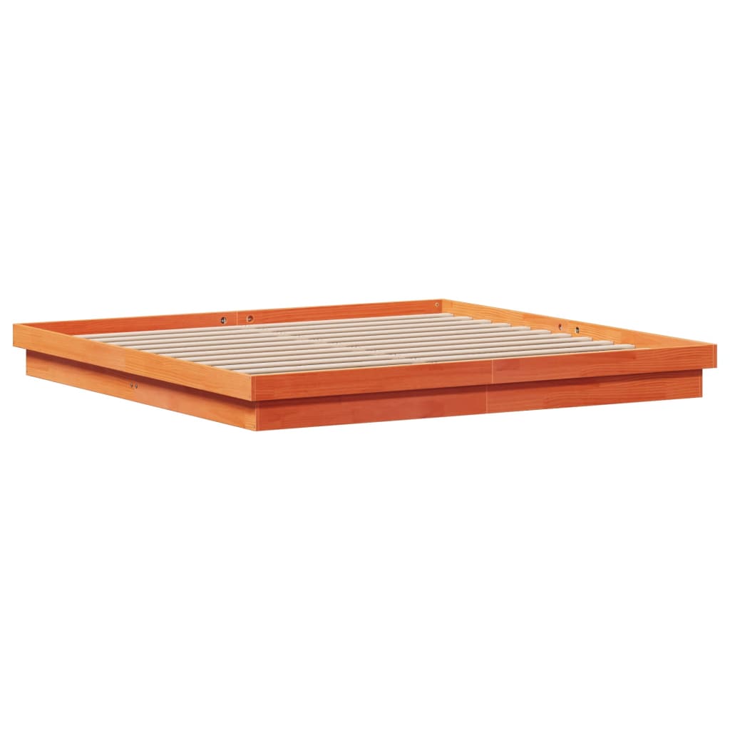 Cadre de lit à LED sans matelas 200x200 cm bois massif - XIOS