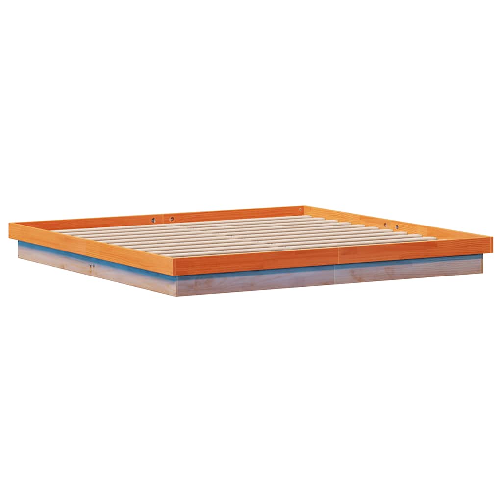 Cadre de lit à LED sans matelas 200x200 cm bois massif - XIOS