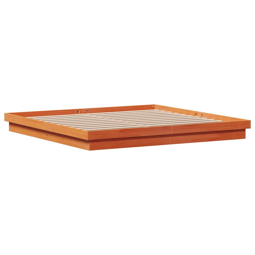 Cadre de lit à LED sans matelas 200x200 cm bois massif - XIOS