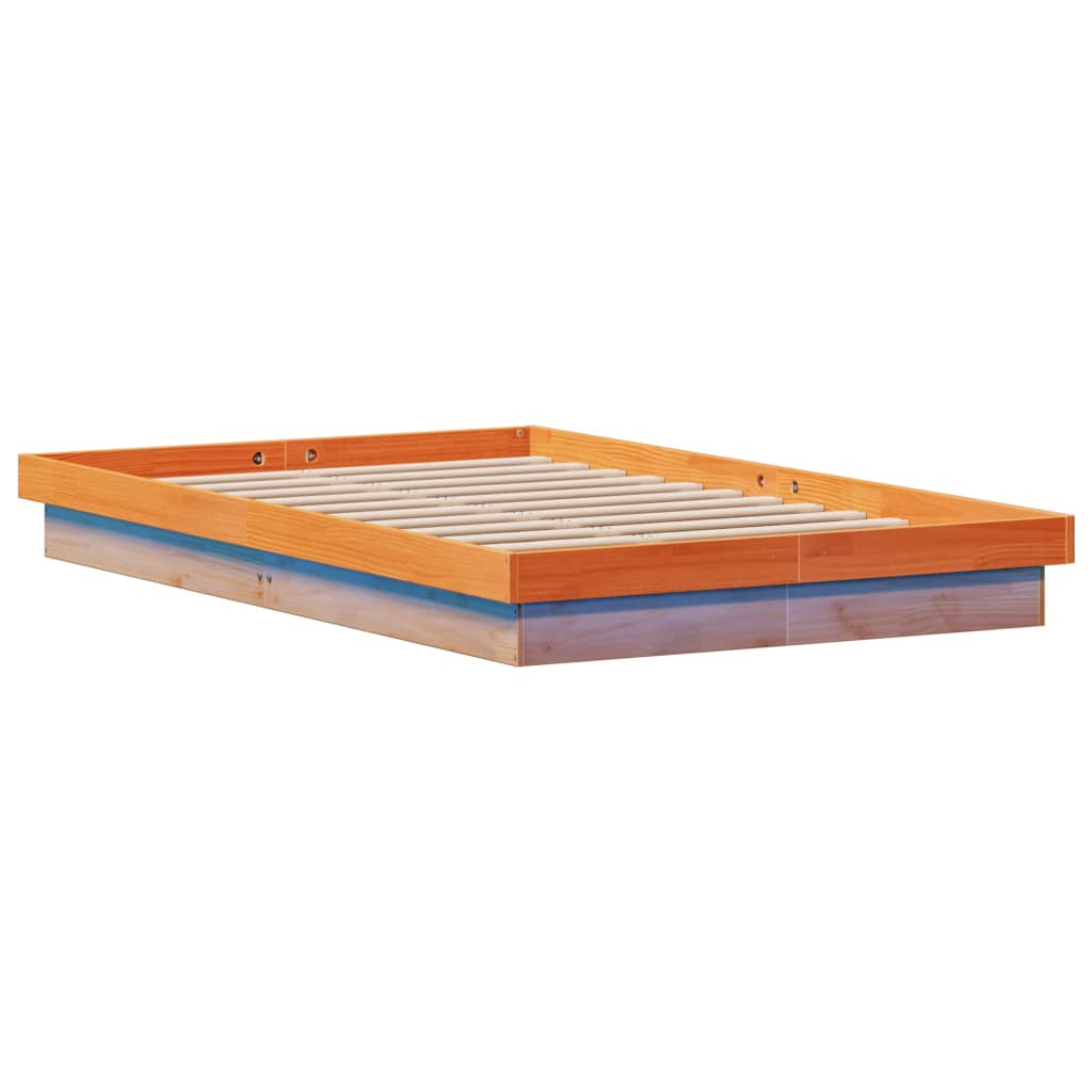 Cadre de lit à LED sans matelas 120x190 cm bois massif - XIOS
