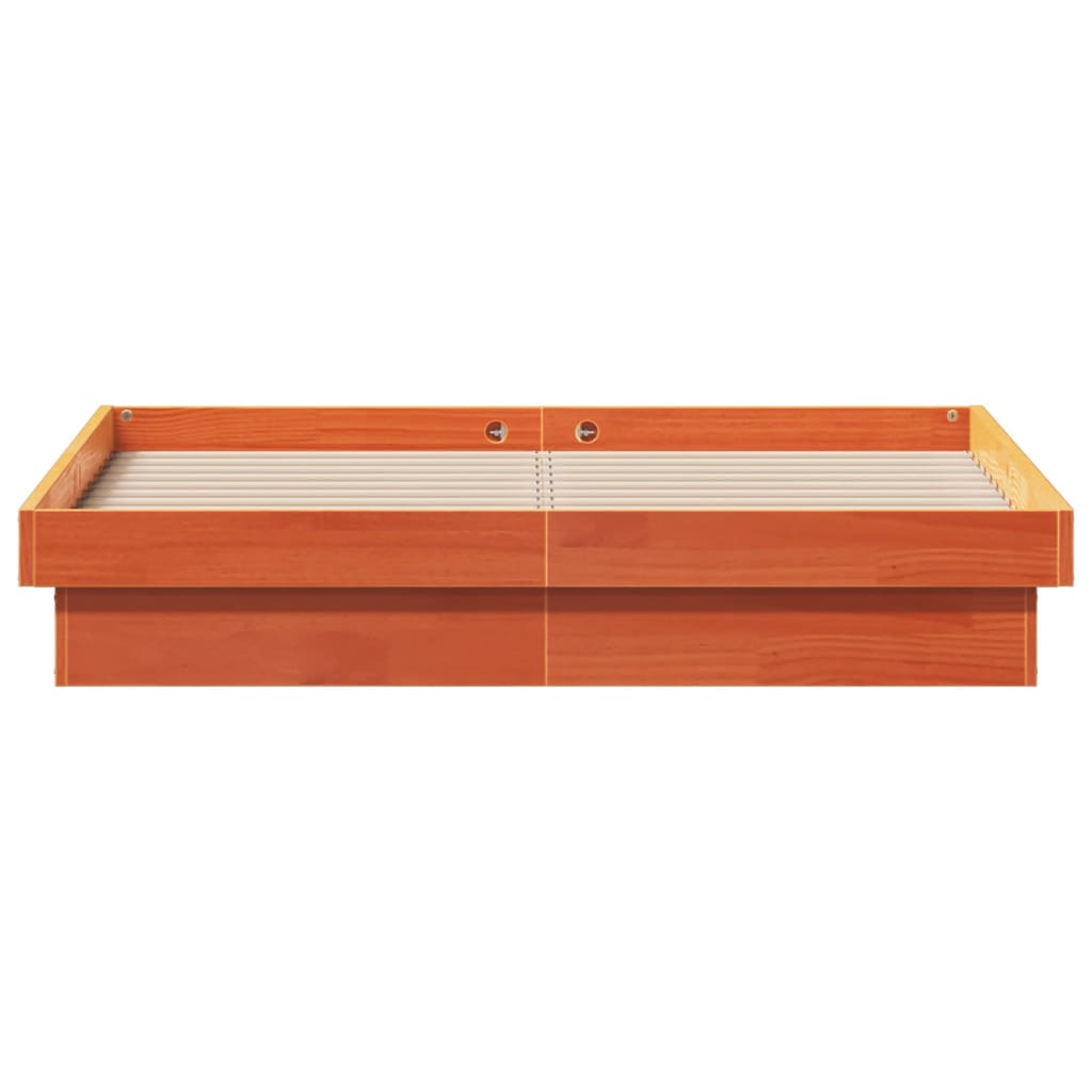 Cadre de lit à LED sans matelas 135x190 cm bois massif - XIOS
