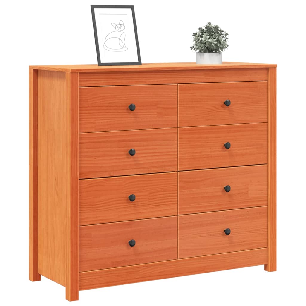 Armoire latérale cire marron 100x40x90 cm bois de pin massif - XIOS