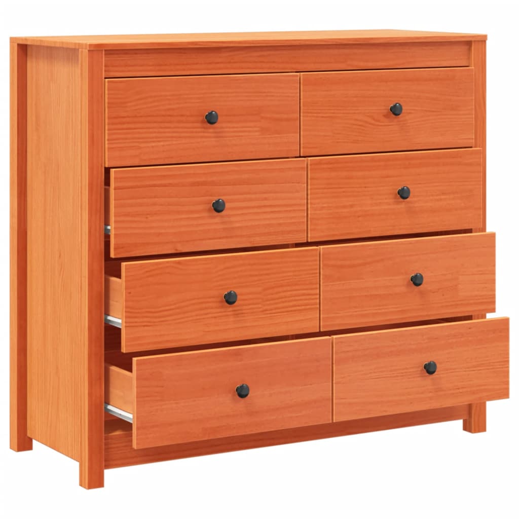 Armoire latérale cire marron 100x40x90 cm bois de pin massif - XIOS