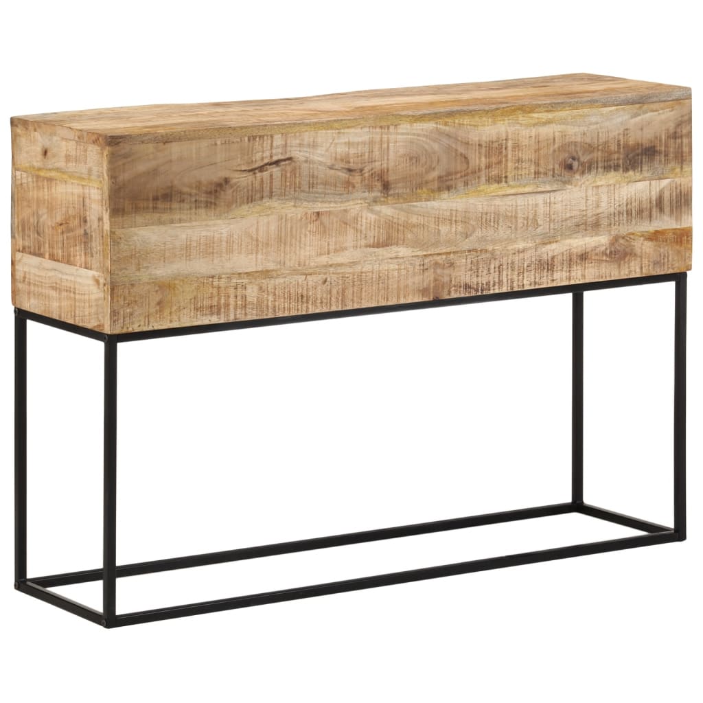 Table console 110x30x75 cm bois de manguier massif brut et fer - XIOS