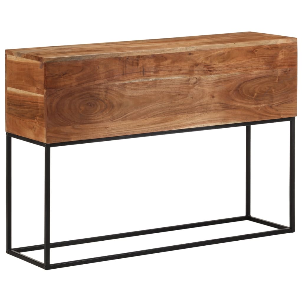 Table console 110x30x75 cm bois massif d'acacia et fer - XIOS