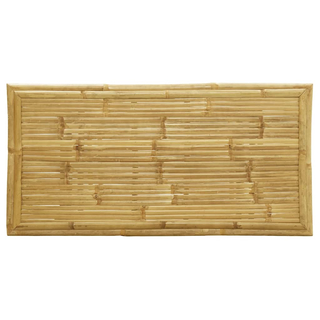 Ensemble de bistro pliante 5 pcs et coussins blanc crème bambou