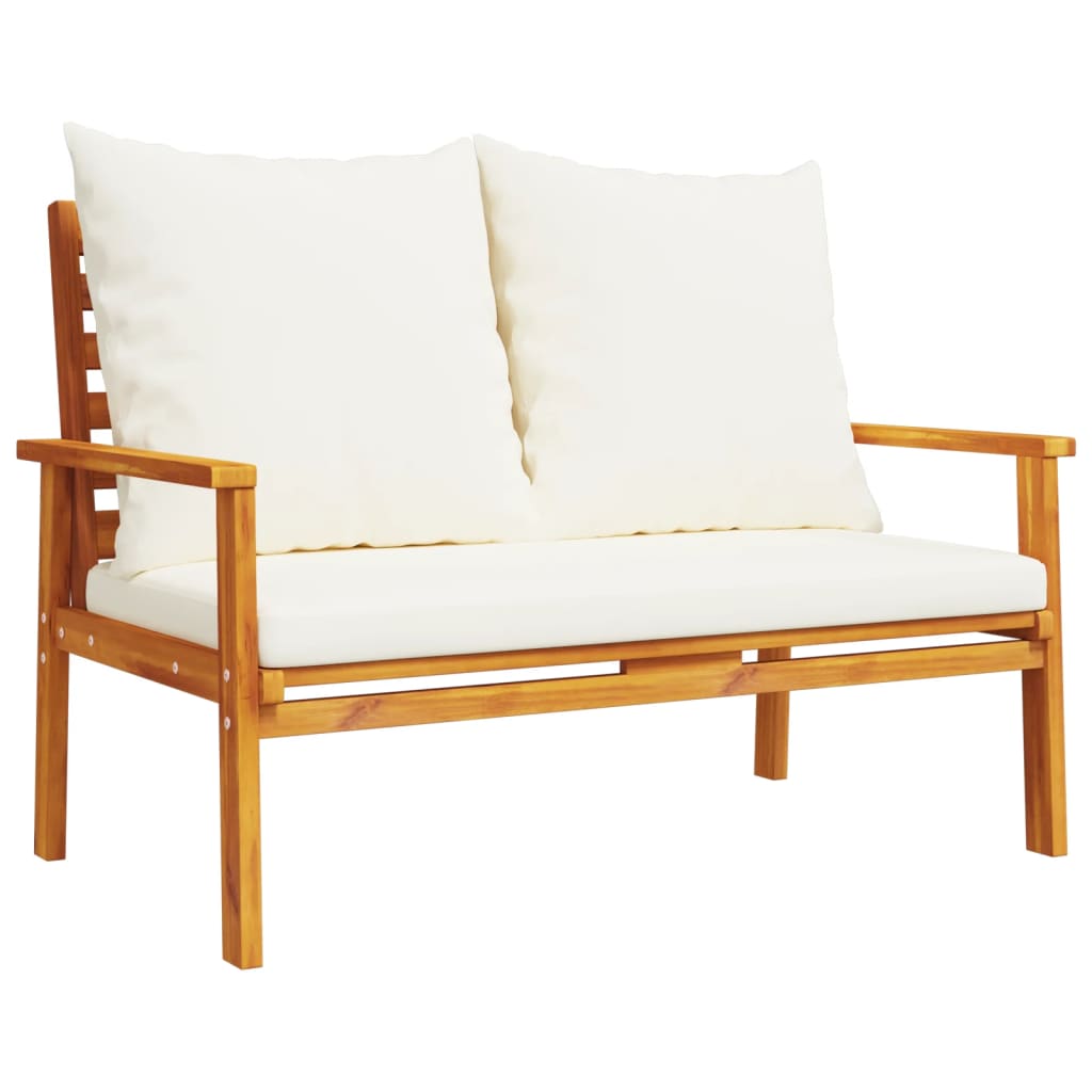 Salon de jardin 4 pcs avec coussins Bois d'acacia solide