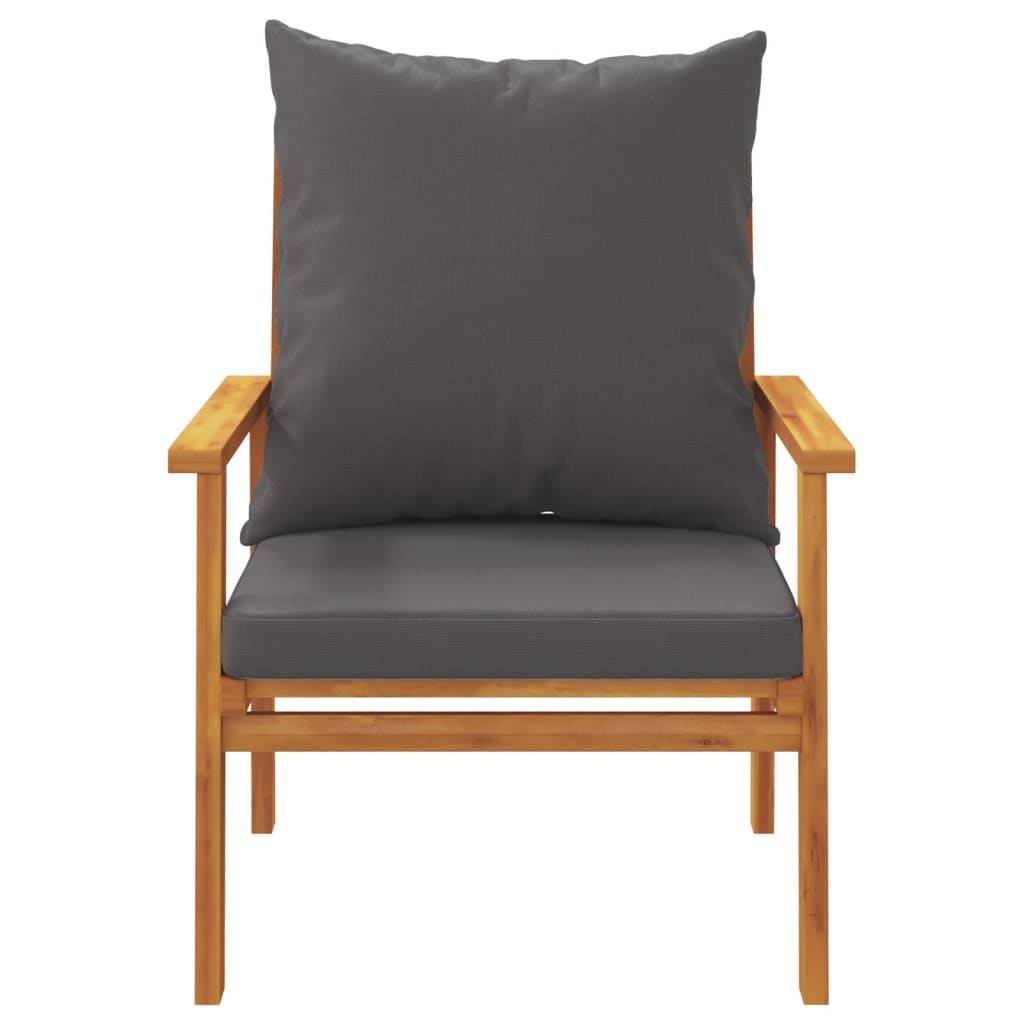 Salon de jardin 4 pcs avec coussins Bois d'acacia solide