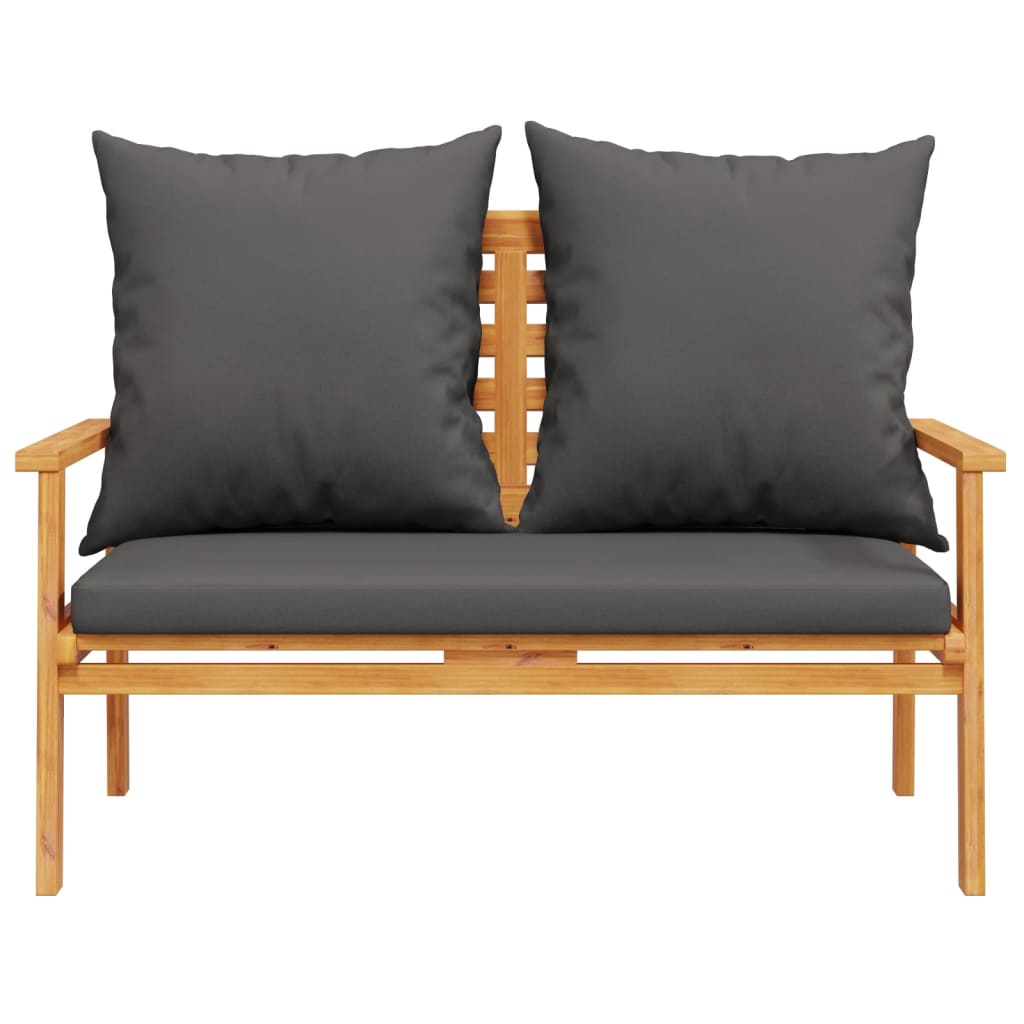 Salon de jardin 3 pcs avec coussins bois massif d'acacia