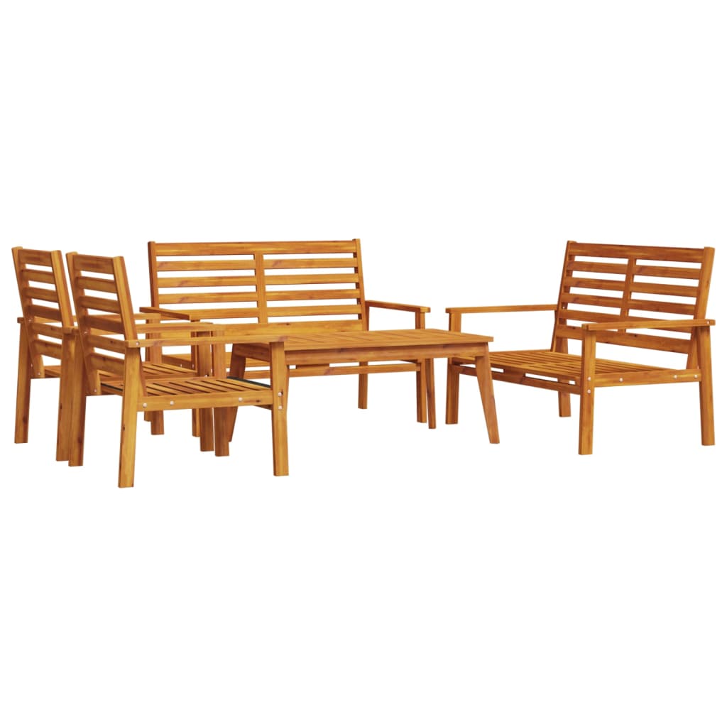 Salon de jardin 5 pcs bois d'acacia solide