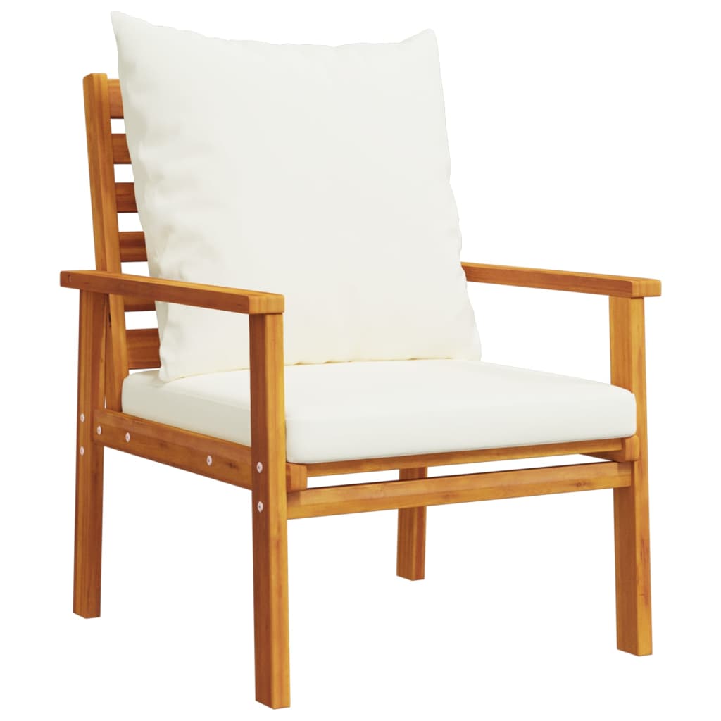 Salon de jardin avec coussins 5 pcs Bois d'acacia solide