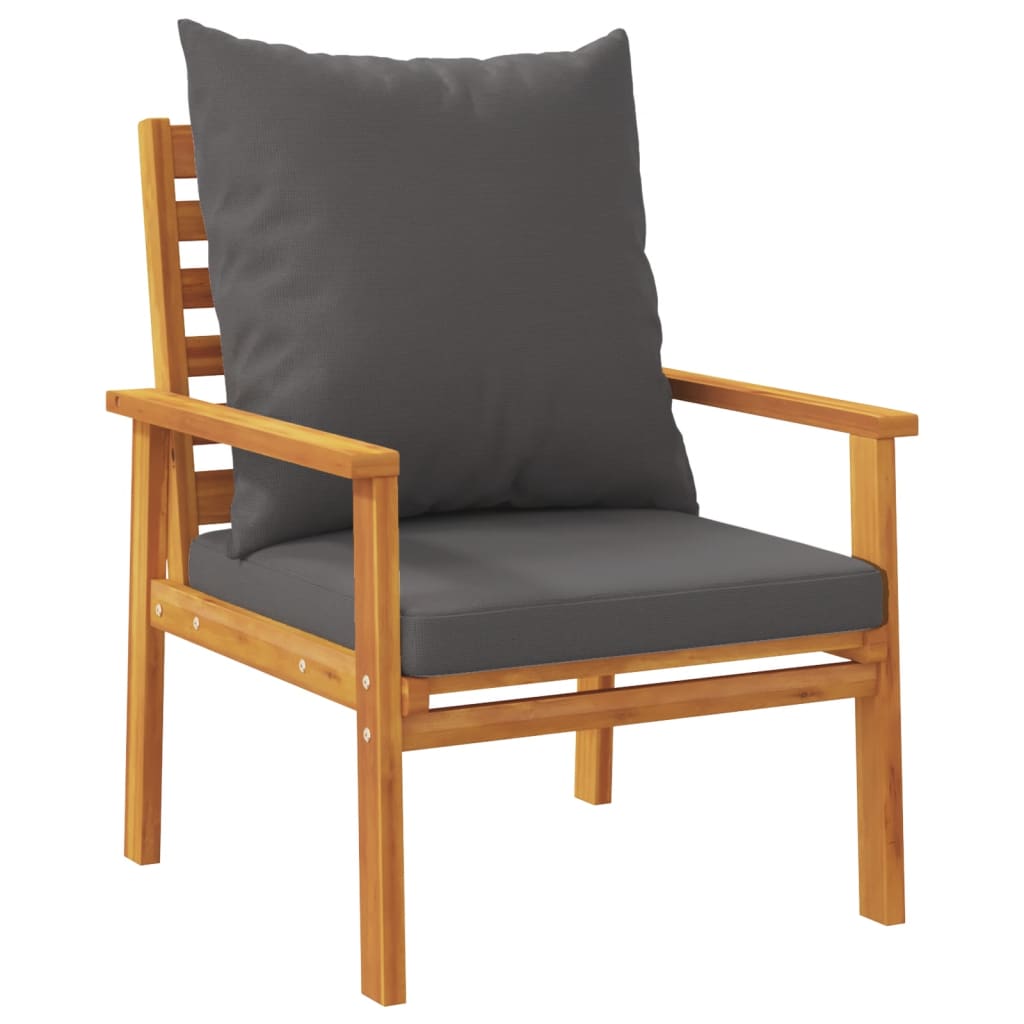Salon de jardin avec coussins 5 pcs Bois d'acacia solide