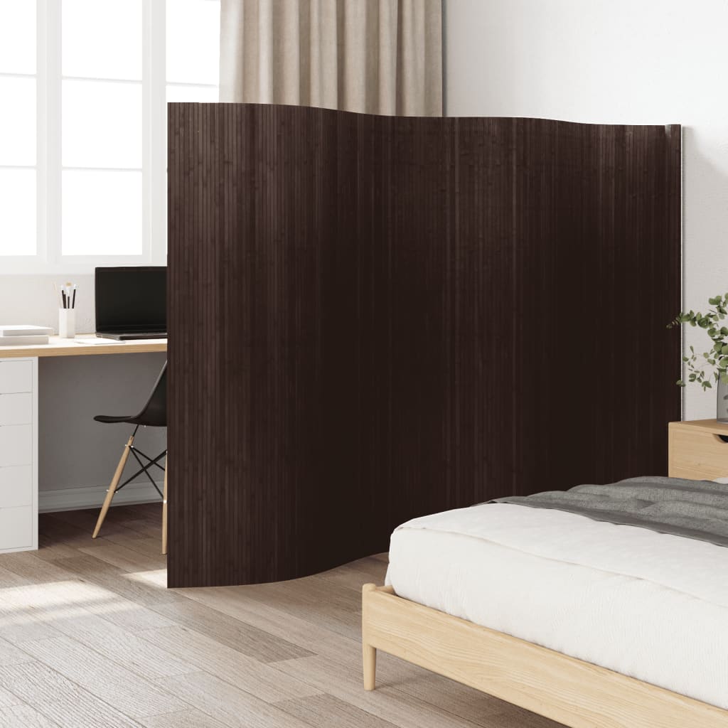 Cloison de séparation marron foncé largeur 400 cm hauteur 165 cm bambou