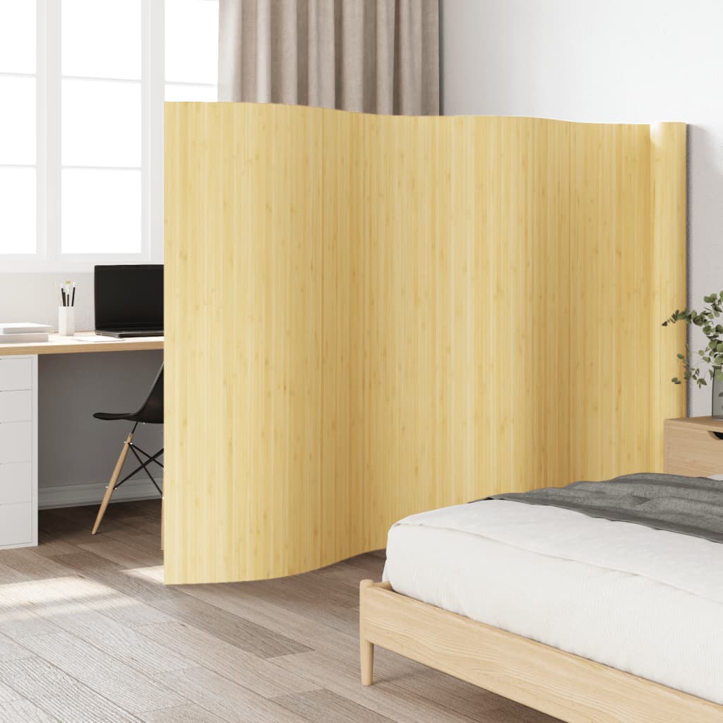 Cloison de séparation naturel clair largeur 800 cm hauteur 165 cm bambou