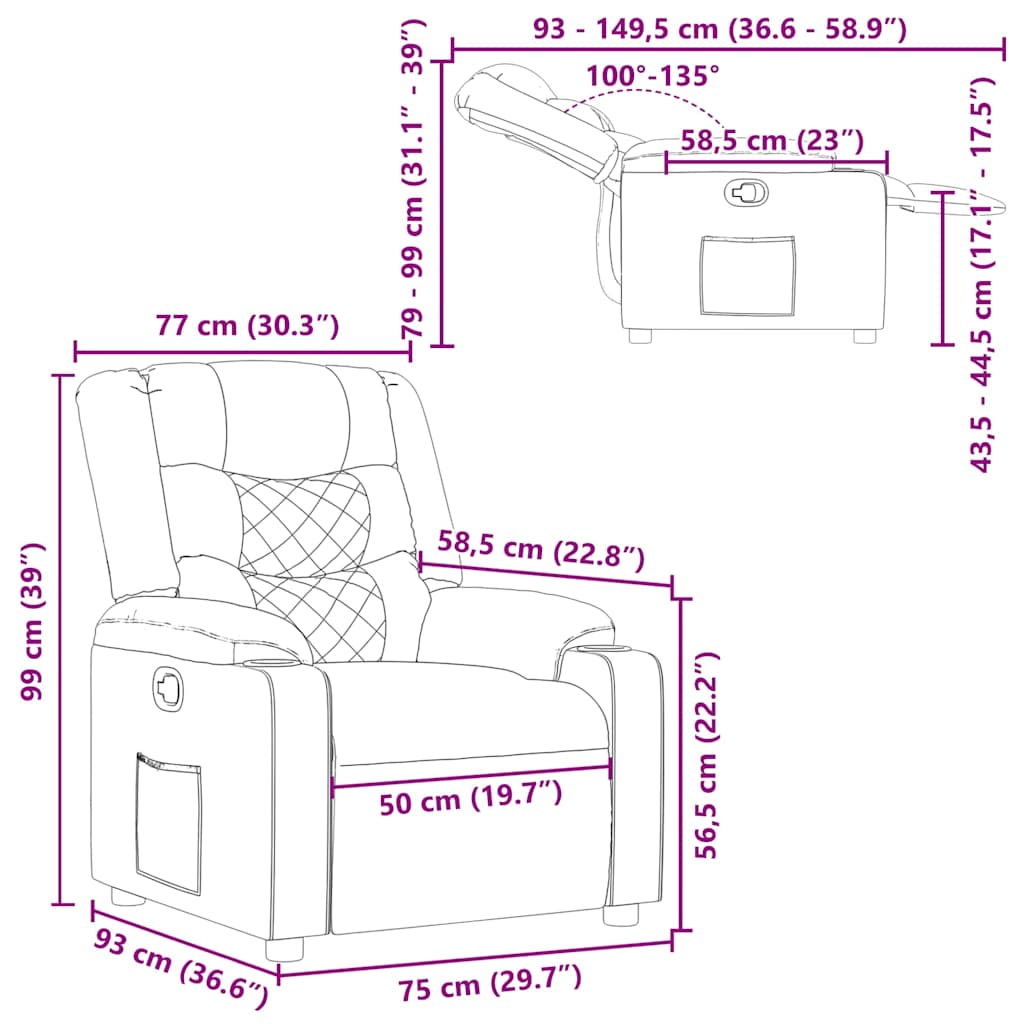 Fauteuil inclinable Noir Similicuir - XIOS