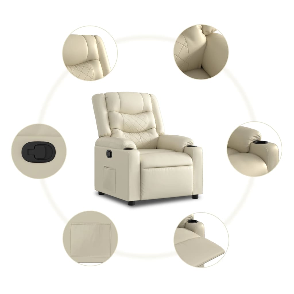 Fauteuil inclinable Crème Similicuir - XIOS