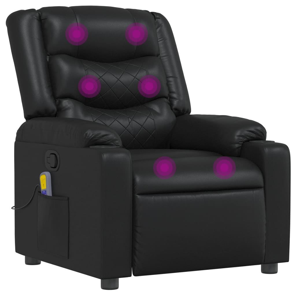 Fauteuil de massage inclinable Noir Similicuir - XIOS