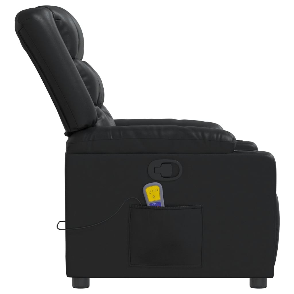 Fauteuil de massage inclinable Noir Similicuir