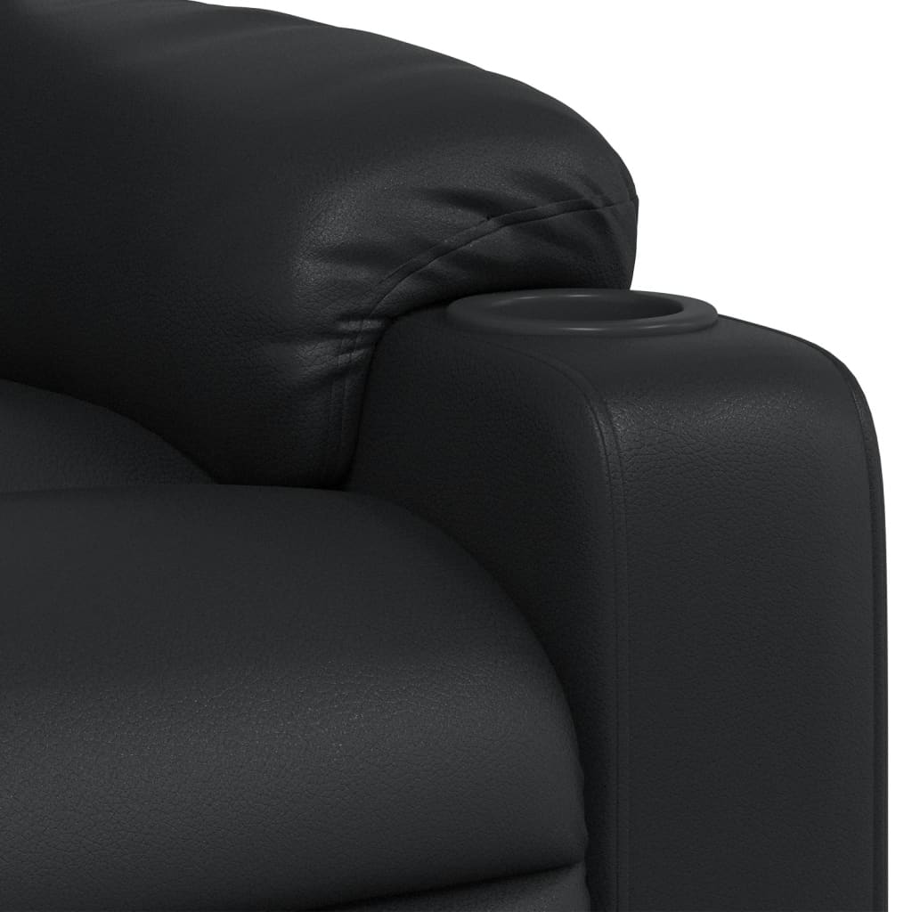 Fauteuil de massage inclinable Noir Similicuir