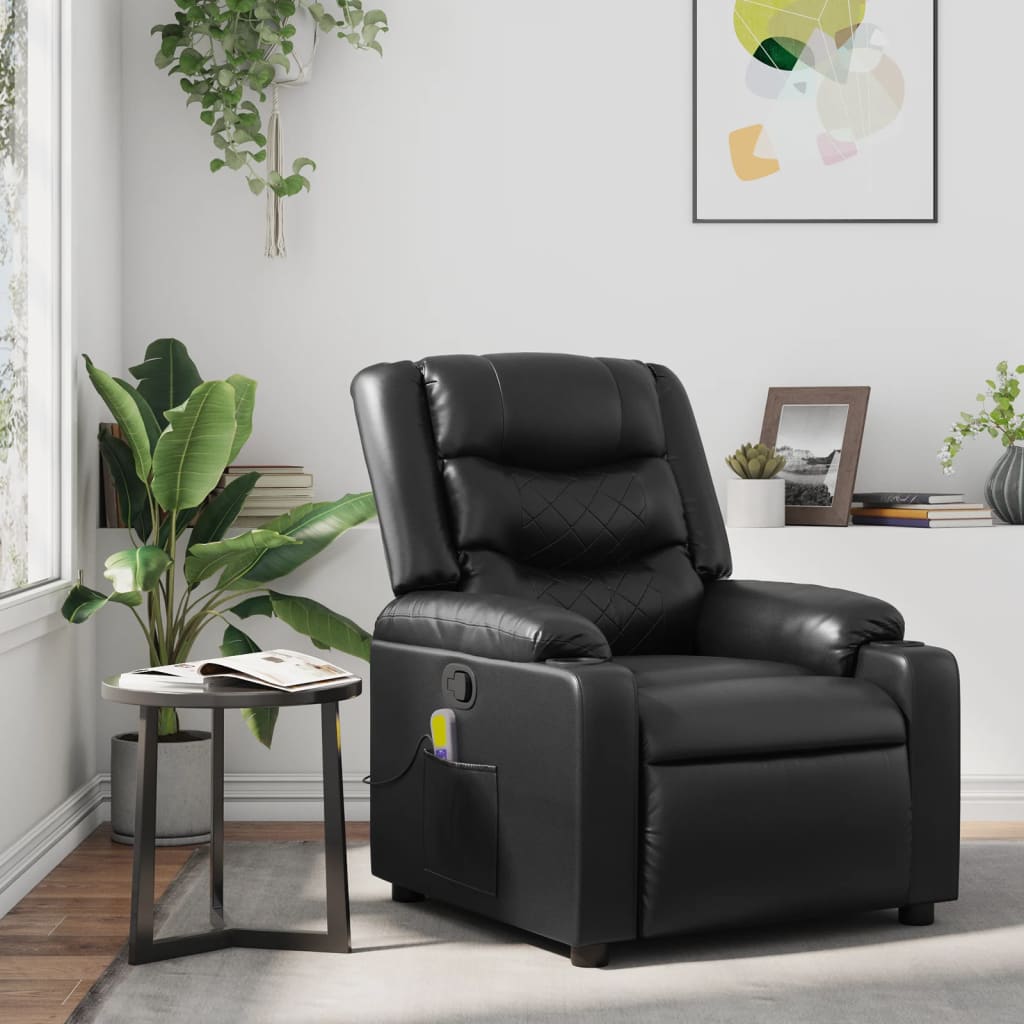 Fauteuil de massage inclinable Noir Similicuir - XIOS