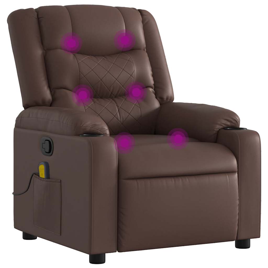 Fauteuil de massage inclinable Marron Similicuir - XIOS