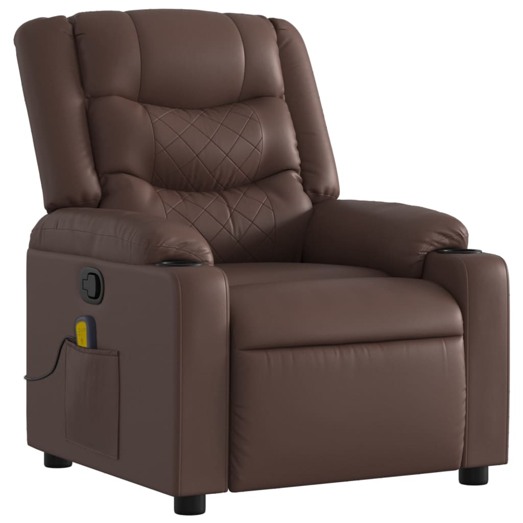 Fauteuil de massage inclinable Marron Similicuir - XIOS