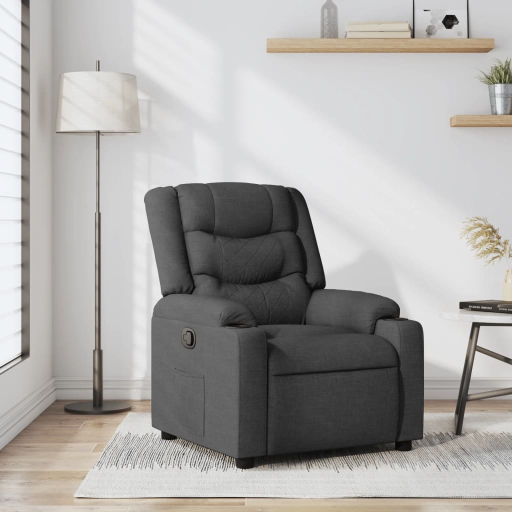 Fauteuil inclinable Gris foncé Tissu - XIOS