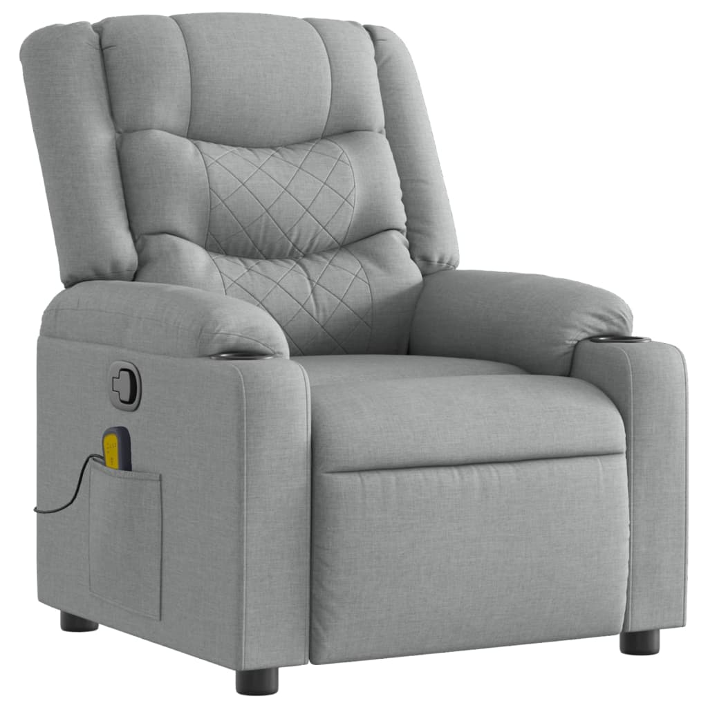 Fauteuil de massage inclinable Gris clair Tissu - XIOS