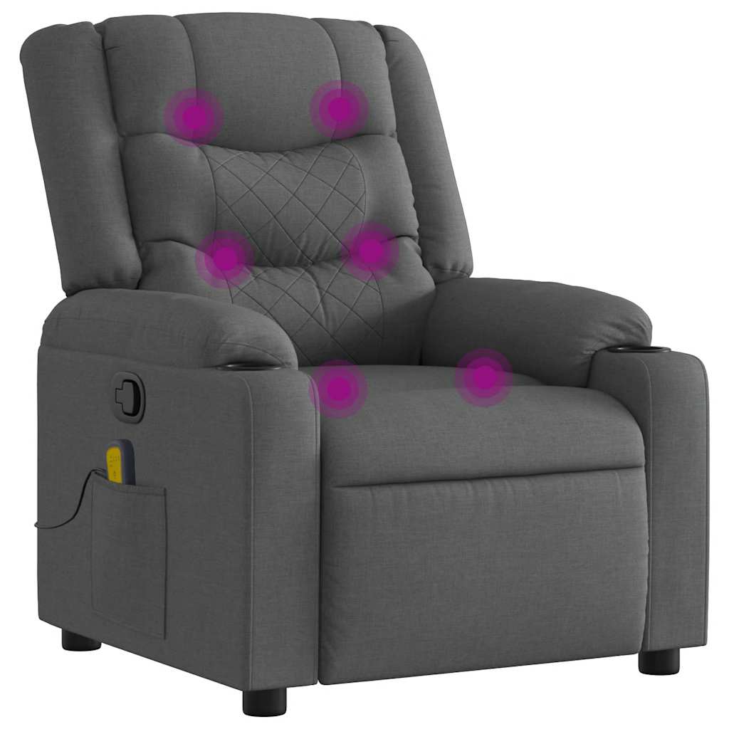 Fauteuil de massage inclinable Gris foncé Tissu - XIOS