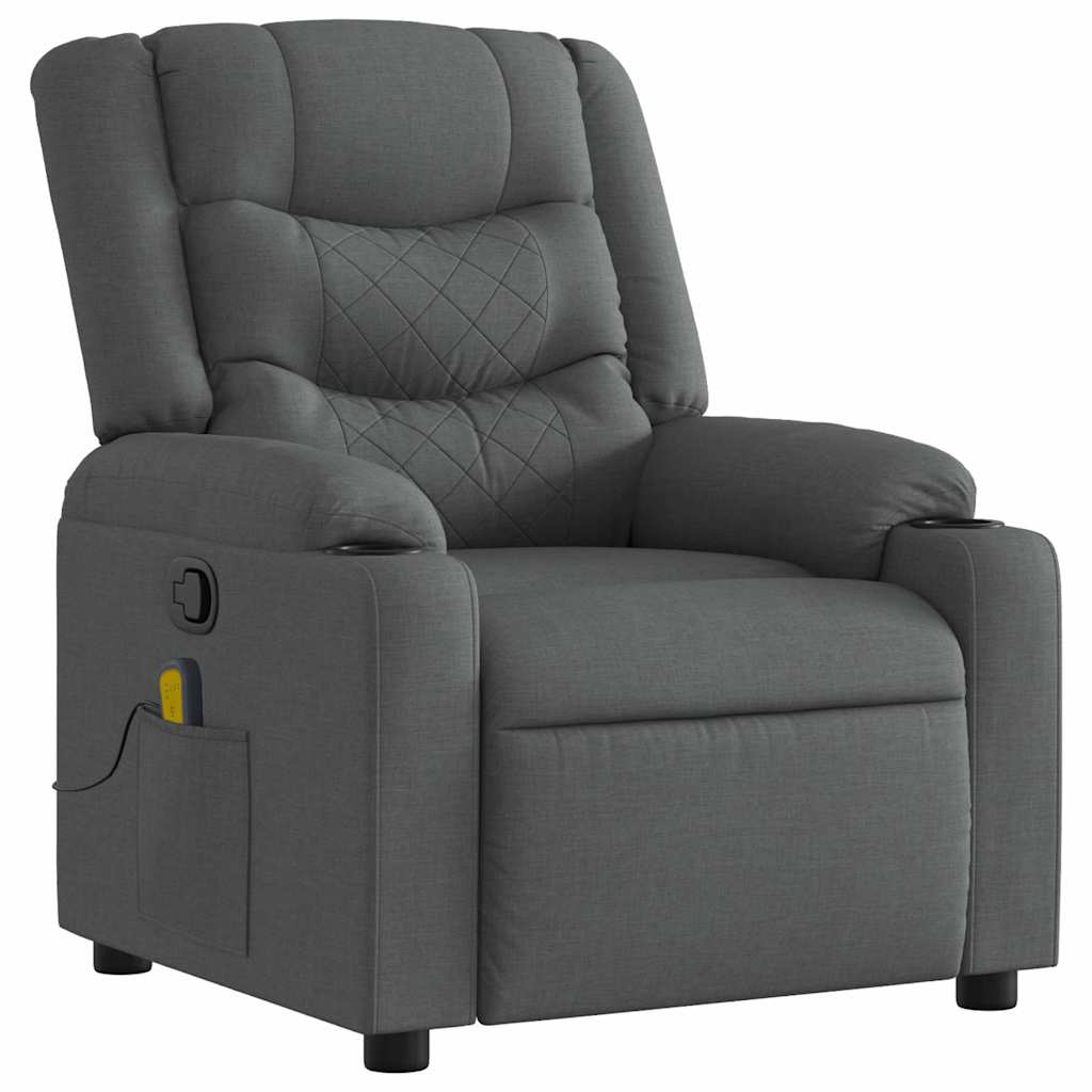 Fauteuil de massage inclinable Gris foncé Tissu - XIOS