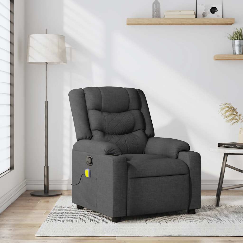 Fauteuil de massage inclinable Gris foncé Tissu - XIOS