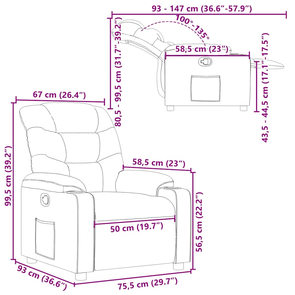 Fauteuil inclinable Noir Similicuir - XIOS