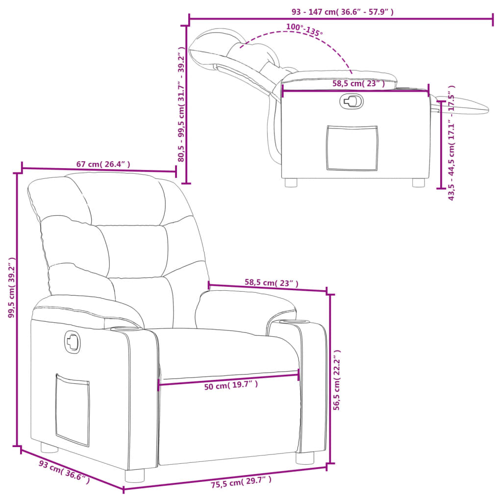Fauteuil inclinable Crème Similicuir - XIOS