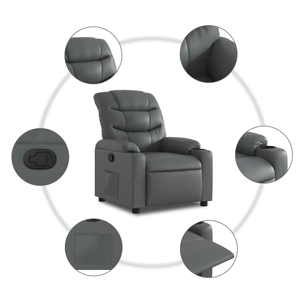 Fauteuil inclinable Gris Similicuir - XIOS